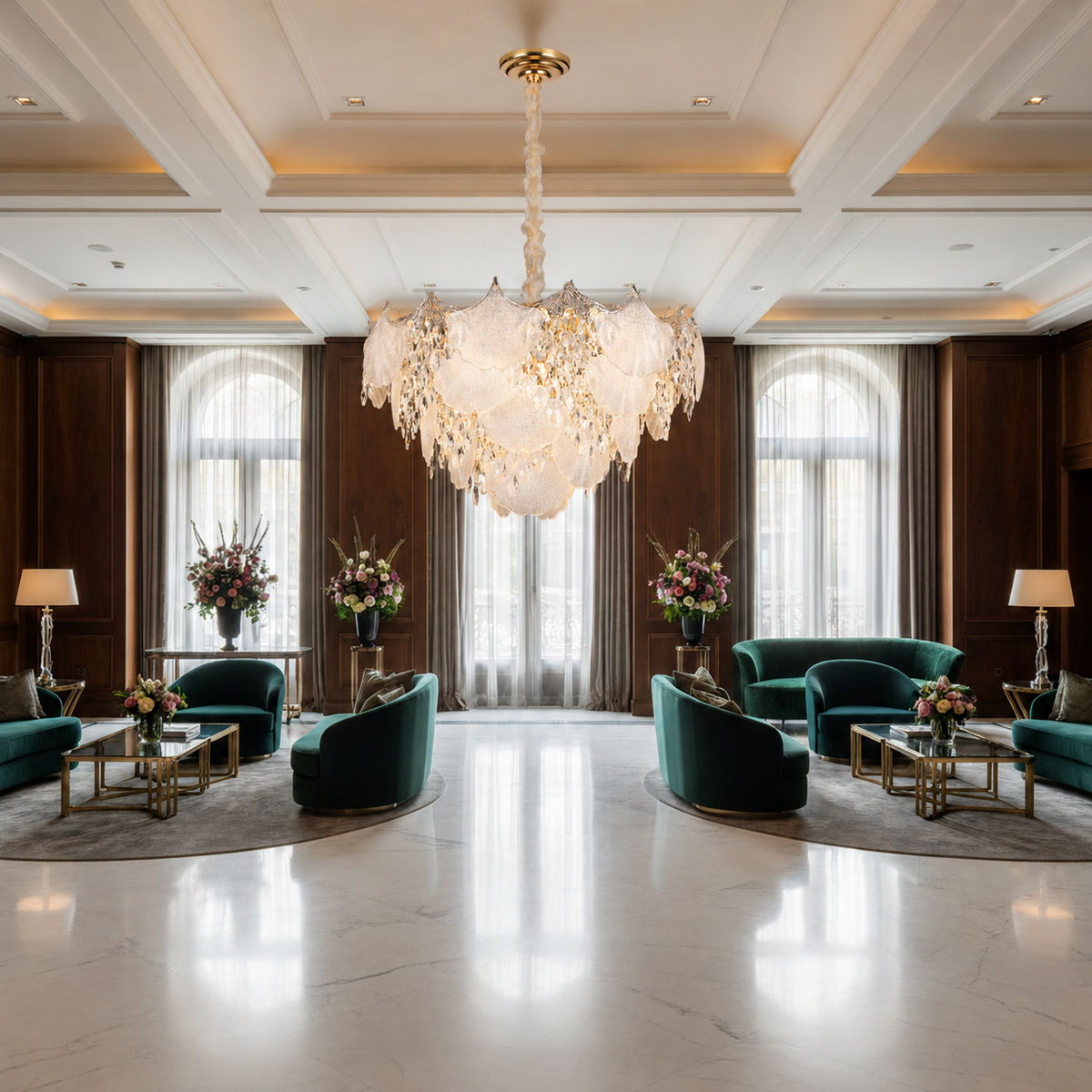 Crystal Chandelier LUXE Regalis, 21xE14, Διάμετρος 80cm, Ύψος 45cm, Γυαλιστερό χρυσό, Ρυθμιζόμενο ύψος, Κομψή σχεδίαση Crystal Chandeliers Προεπιλεγμένος τίτλος Alessandro Design