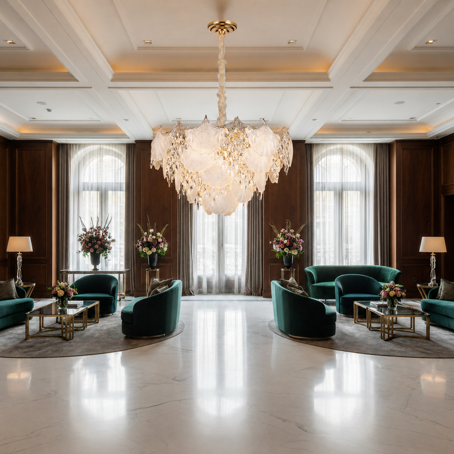 Crystal Chandelier LUXE Regalis, 21xE14, Διάμετρος 80cm, Ύψος 45cm, Γυαλιστερό χρυσό, Ρυθμιζόμενο ύψος, Κομψή σχεδίαση Crystal Chandeliers Προεπιλεγμένος τίτλος Alessandro Design