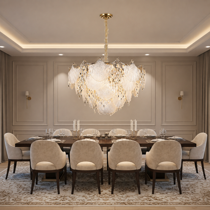 Crystal Chandelier LUXE Regalis, 21xE14, Διάμετρος 80cm, Ύψος 45cm, Γυαλιστερό χρυσό, Ρυθμιζόμενο ύψος, Κομψή σχεδίαση Crystal Chandeliers Προεπιλεγμένος τίτλος Alessandro Design