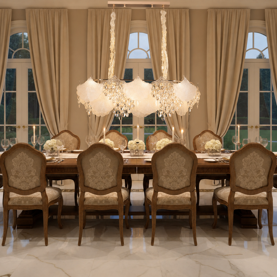 Crystal Chandelier LUXE Supremo, 11xE14, Διαστάσεις 83x33 cm, Ύψος 28cm, Γυαλιστερό χρυσό, Ρυθμιζόμενο ύψος, Κομψή σχεδίαση Crystal Chandeliers Προεπιλεγμένος τίτλος Alessandro Design