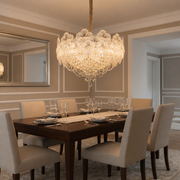 Crystal Chandelier CROWN Regalis 21xE14, Διάμετρος 80cm, Ύψος 45cm, Γυαλιστερό χρυσό, Ρυθμιζόμενο ύψος, Κομψή σχεδίαση Crystal Chandelier Προεπιλεγμένος τίτλος Alessandro Design