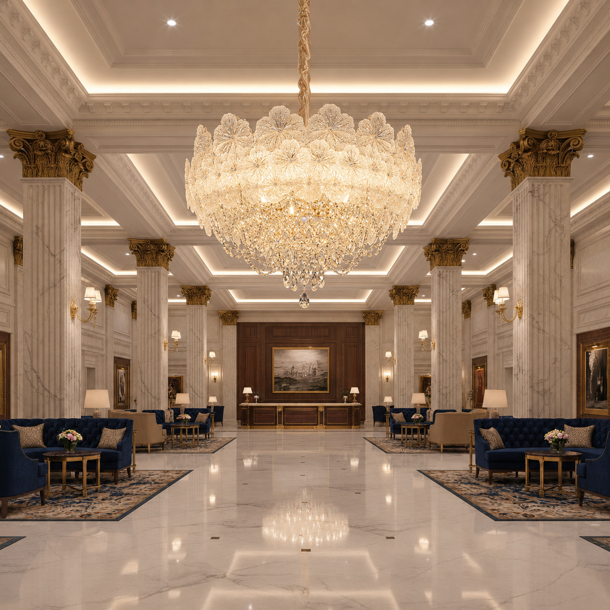 Crystal Chandelier CROWN Regalis 21xE14, Διάμετρος 80cm, Ύψος 45cm, Γυαλιστερό χρυσό, Ρυθμιζόμενο ύψος, Κομψή σχεδίαση Crystal Chandelier Προεπιλεγμένος τίτλος Alessandro Design