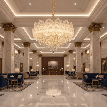 Crystal Chandelier CROWN Regalis 21xE14, Διάμετρος 80cm, Ύψος 45cm, Γυαλιστερό χρυσό, Ρυθμιζόμενο ύψος, Κομψή σχεδίαση Crystal Chandelier Προεπιλεγμένος τίτλος Alessandro Design