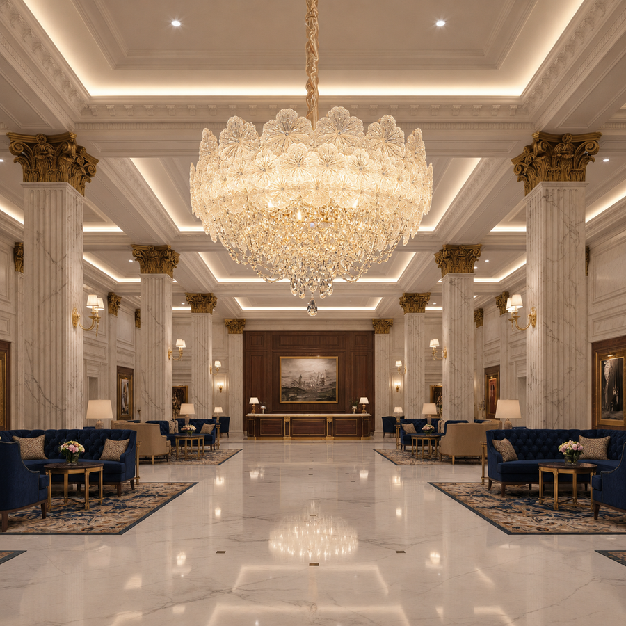 Crystal Chandelier CROWN Regalis 21xE14, Διάμετρος 80cm, Ύψος 45cm, Γυαλιστερό χρυσό, Ρυθμιζόμενο ύψος, Κομψή σχεδίαση Crystal Chandelier Προεπιλεγμένος τίτλος Alessandro Design