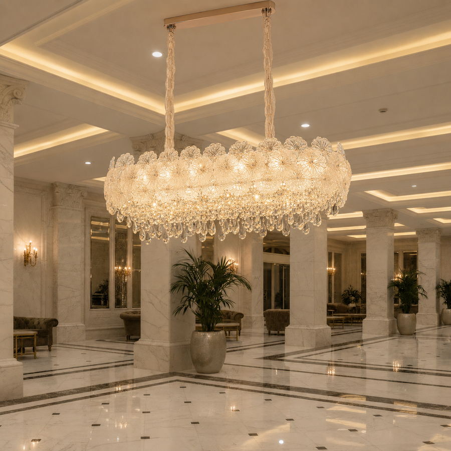Crystal Chandelier CROWN Supremo 11xE14, Μέγεθος 80x30 cm, Ύψος 33 cm, Γυαλιστερό χρυσό, Ρυθμιζόμενο ύψος, Κομψή σχεδίαση Crystal Chandelier Προεπιλεγμένος τίτλος Alessandro Design