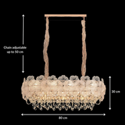Crystal Chandelier CROWN Supremo 11xE14, Μέγεθος 80x30 cm, Ύψος 33 cm, Γυαλιστερό χρυσό, Ρυθμιζόμενο ύψος, Κομψή σχεδίαση Crystal Chandelier Προεπιλεγμένος τίτλος Alessandro Design
