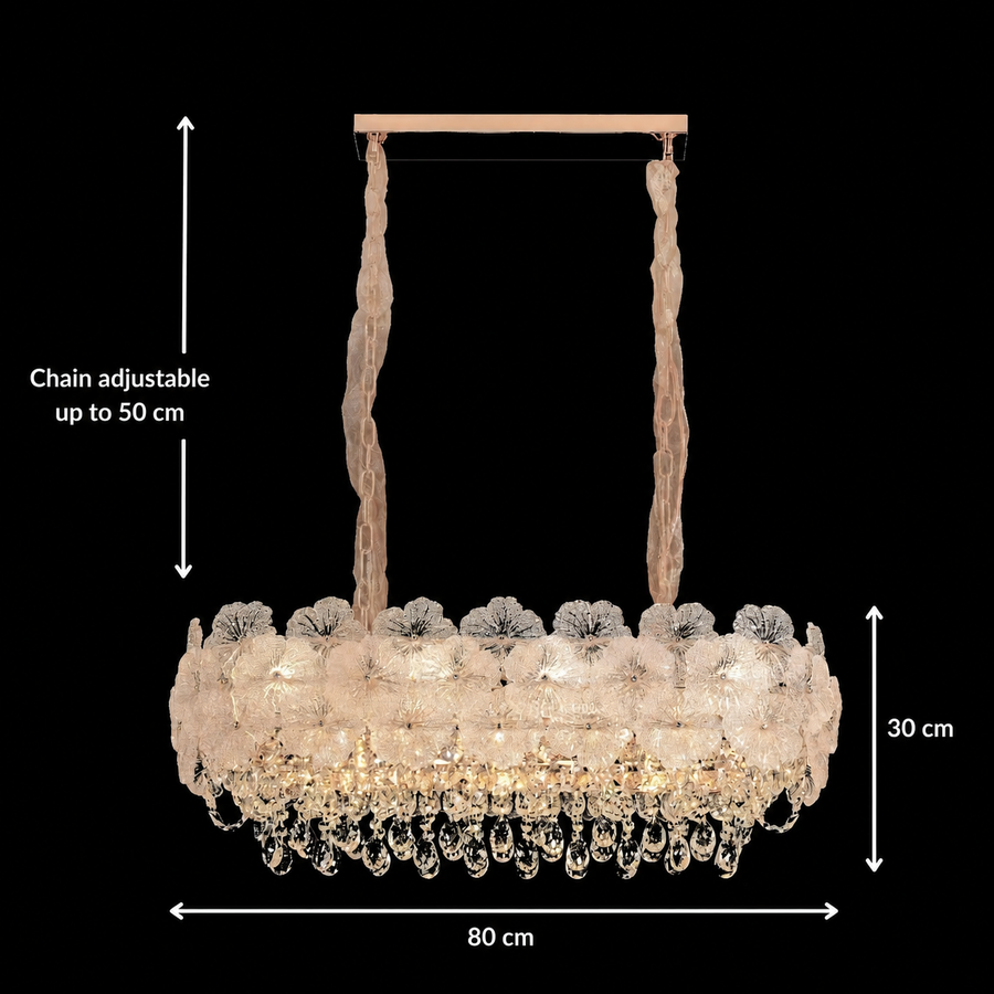 Crystal Chandelier CROWN Supremo 11xE14, Μέγεθος 80x30 cm, Ύψος 33 cm, Γυαλιστερό χρυσό, Ρυθμιζόμενο ύψος, Κομψή σχεδίαση Crystal Chandelier Προεπιλεγμένος τίτλος Alessandro Design