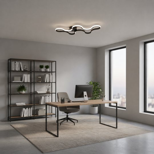 Πολυέλαιος LED με τηλεχειριστήριο ORMS Eleganza, 3000K/4000K/6000K, 56W, Μαύρο