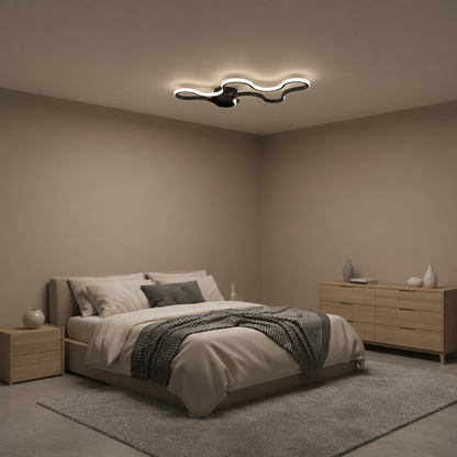 Πολυέλαιος LED με τηλεχειριστήριο ORMS Eleganza, 3000K/4000K/6000K, 56W, Μαύρο