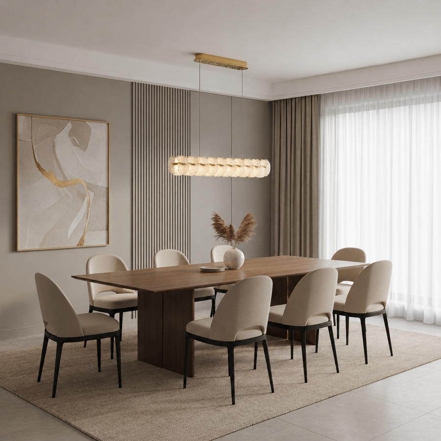 MAYON Supremo Crystal Chandelier, 100x16cm, 3000K/4000K/6000K, 180W, Metal and Acrylic, Gold
