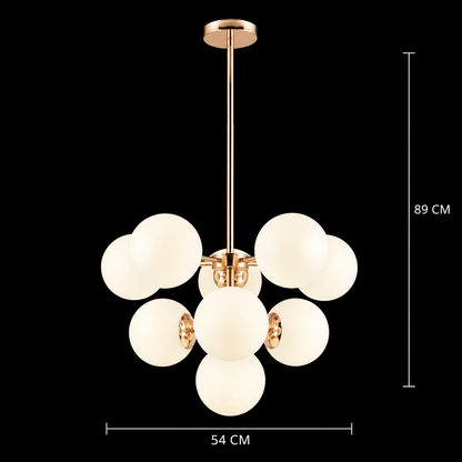 Πολυέλαιος ORBS Magno, 54cm, 9xE27, Σφαίρες, Χρυσός