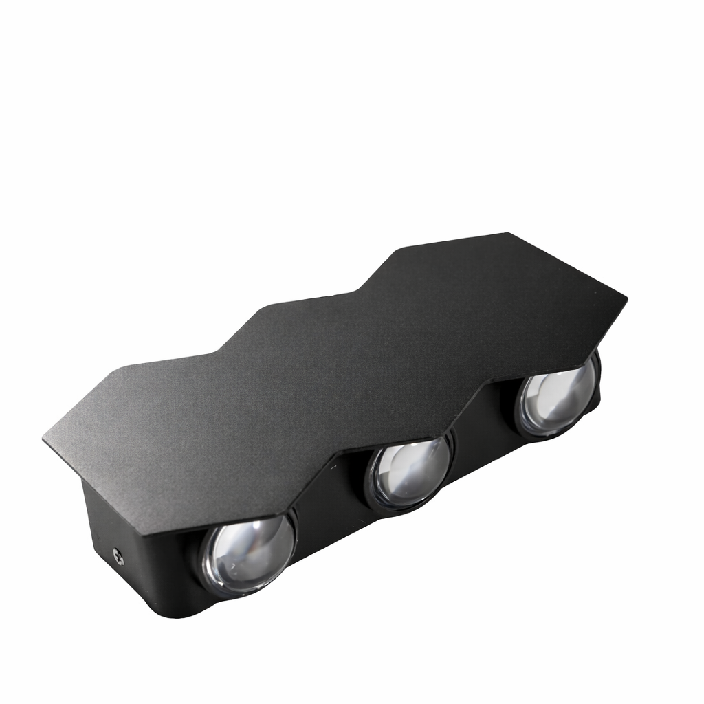 Φωτιστικό τοίχου LED εξωτερικού χώρου AX231, 12W, 6 πηγές φωτός, θερμό φως, μαύρα φώτα τοίχου εξωτερικού χώρου Προεπιλεγμένος τίτλος Alessandro Design
