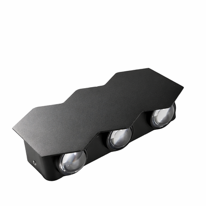 Φωτιστικό τοίχου LED εξωτερικού χώρου AX231, 12W, 6 πηγές φωτός, θερμό φως, μαύρα φώτα τοίχου εξωτερικού χώρου Προεπιλεγμένος τίτλος Alessandro Design
