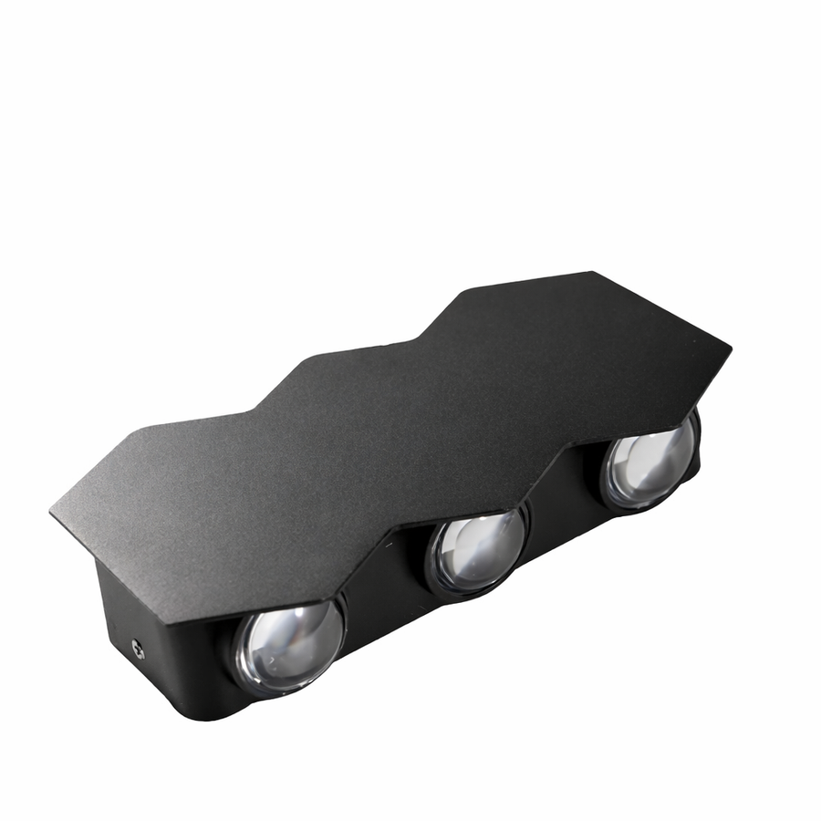 Φωτιστικό τοίχου LED εξωτερικού χώρου AX231, 12W, 6 πηγές φωτός, θερμό φως, μαύρα φώτα τοίχου εξωτερικού χώρου Προεπιλεγμένος τίτλος Alessandro Design