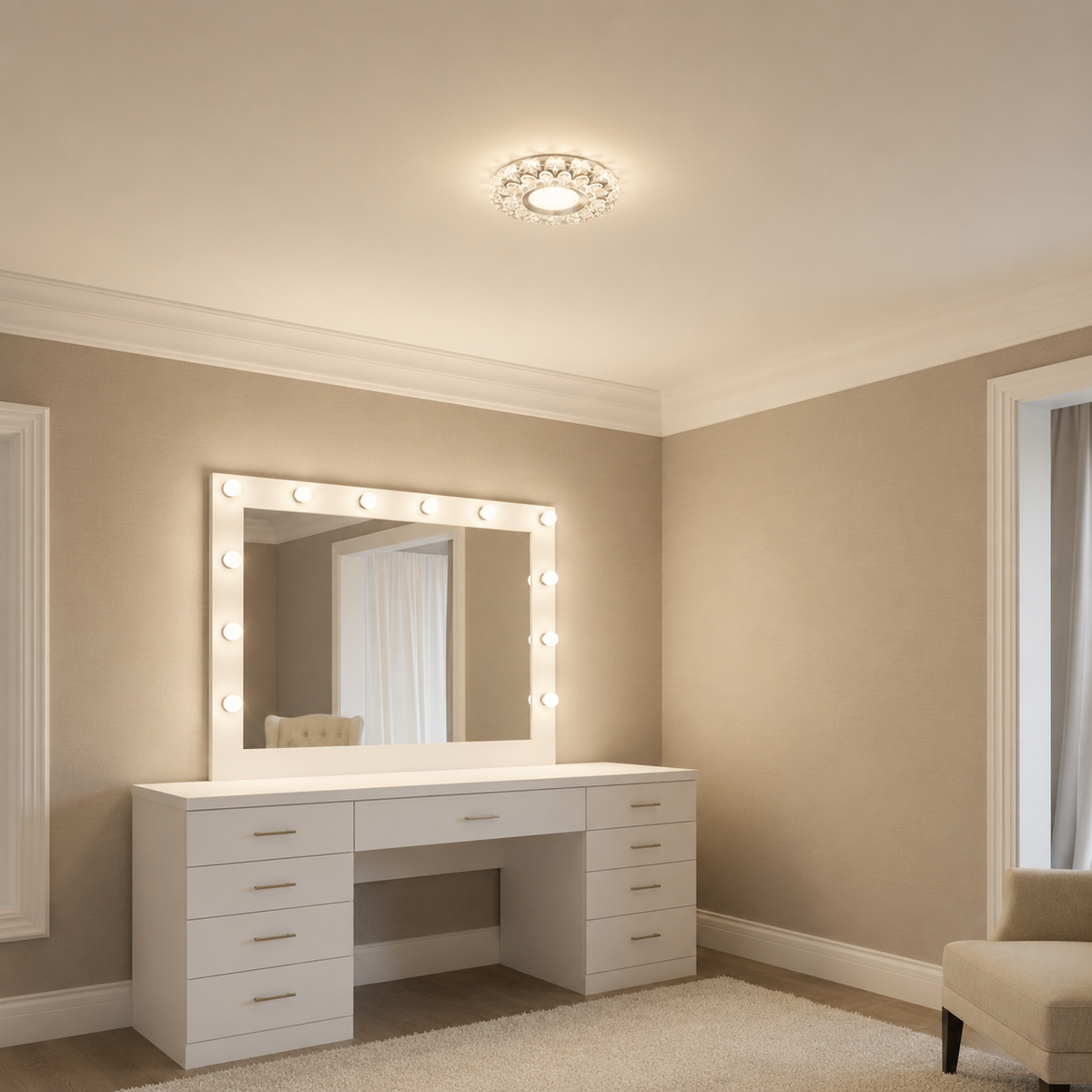 ORBITA LED Spot, 5W, Round, Cold Light + RGB, White, Resin and Glass LED Spot Προεπιλεγμένος τίτλος Alessandro Design
