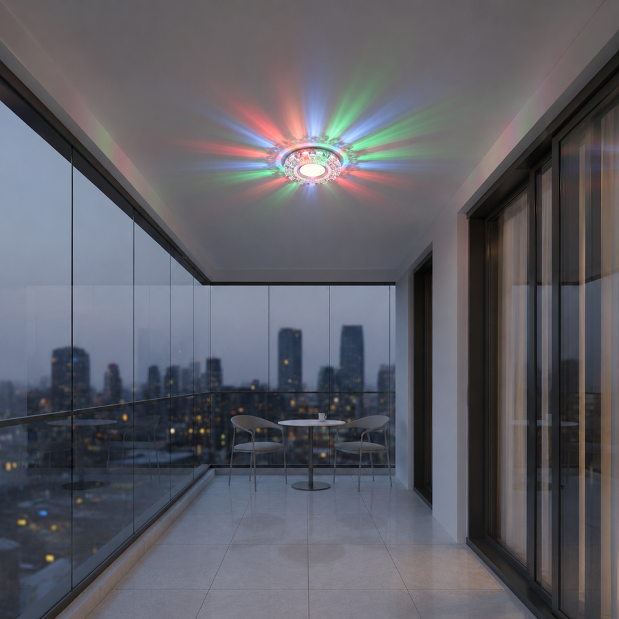 ORBITA LED Spot, 5W, Round, Cold Light + RGB, White, Resin and Glass LED Spot Προεπιλεγμένος τίτλος Alessandro Design