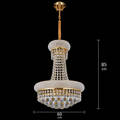 Πολυέλαιος NUVOLA Magno Crystal, 15xE14, D60 cm, Χρυσός, Ρυθμιζόμενο ύψος, Μέταλλο και Κρύσταλλο