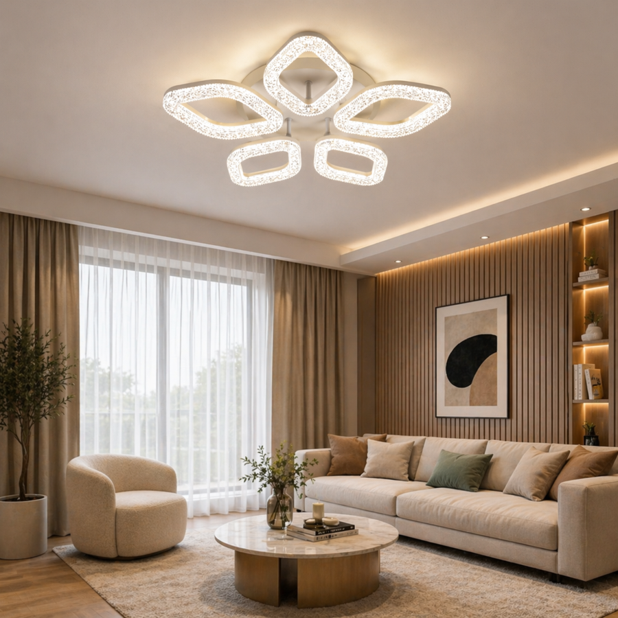 Πολυέλαιος LED με Τηλεχειριστήριο, 67W, Κρύο/Ζεστό/Ουδέτερο φως, Ρυθμιζόμενο, Χρυσό Πολυέλαιοι LED με Τηλεχειριστήριο Προεπιλεγμένος τίτλος Alessandro Design