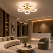 Πολυέλαιος LED με Τηλεχειριστήριο, 66W, Ψυχρό/Ζεστό/Ουδέτερο φως, Ρυθμιζόμενο, Χρυσό Πολυέλαιοι LED με Τηλεχειριστήριο Προεπιλεγμένος τίτλος Alessandro Design