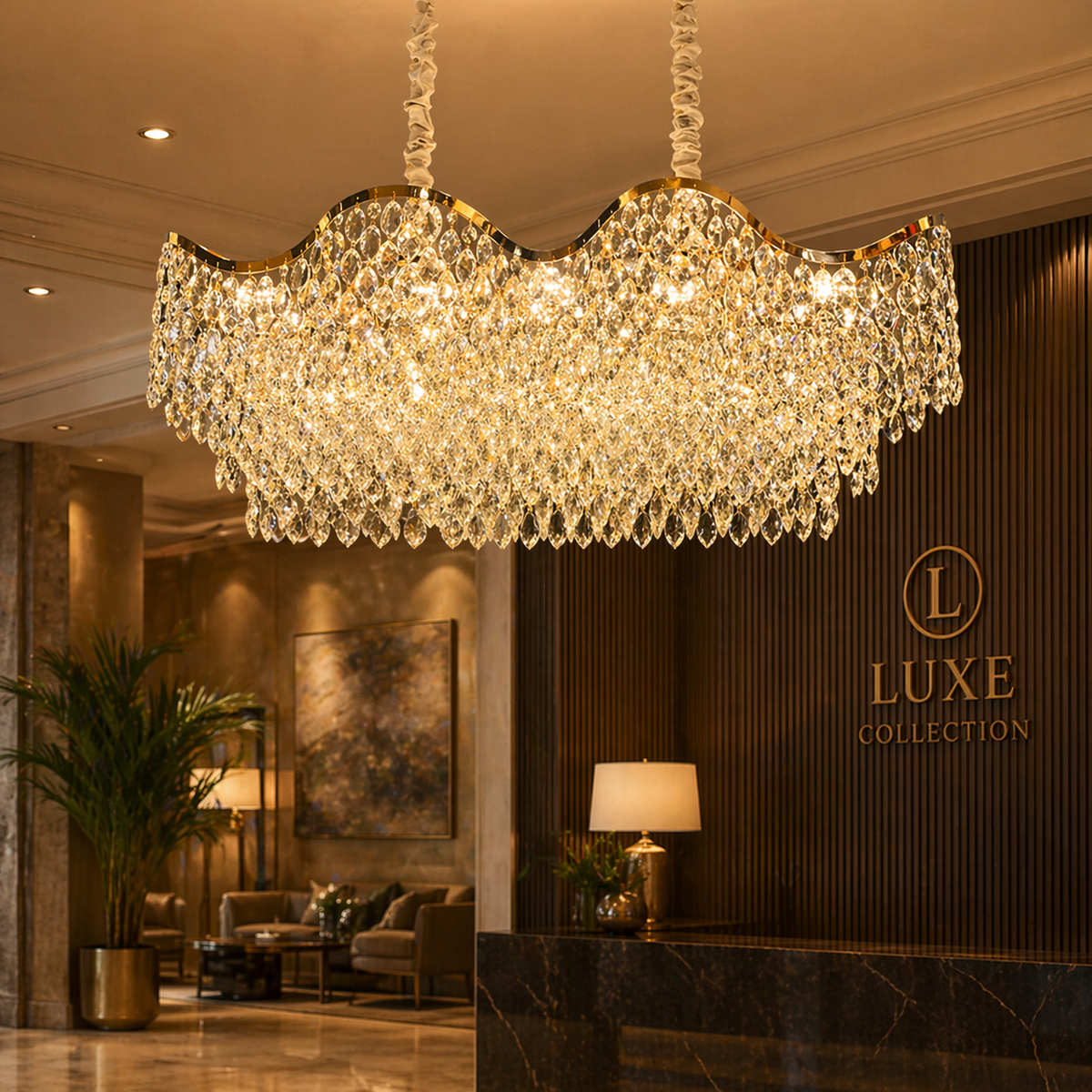 Crystal Chandelier 16xE14 VELOURA Supremo Reale, 120x35 cm, Χρυσό, Ρυθμιζόμενο ύψος, Μεταλλικοί και Κρυστάλλινοι Πολυέλαιοι Κρυστάλλινοι Προεπιλεγμένος τίτλος Alessandro Design