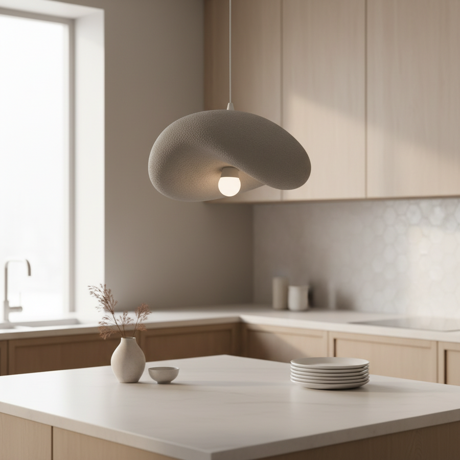 FOAMER Modern Chandelier Nobile, 39 cm, Suspended, 1 X E27, Grey, Metal and Foam, Adjustable Height Classic Chandeliers Προεπιλεγμένος τίτλος Alessandro Design