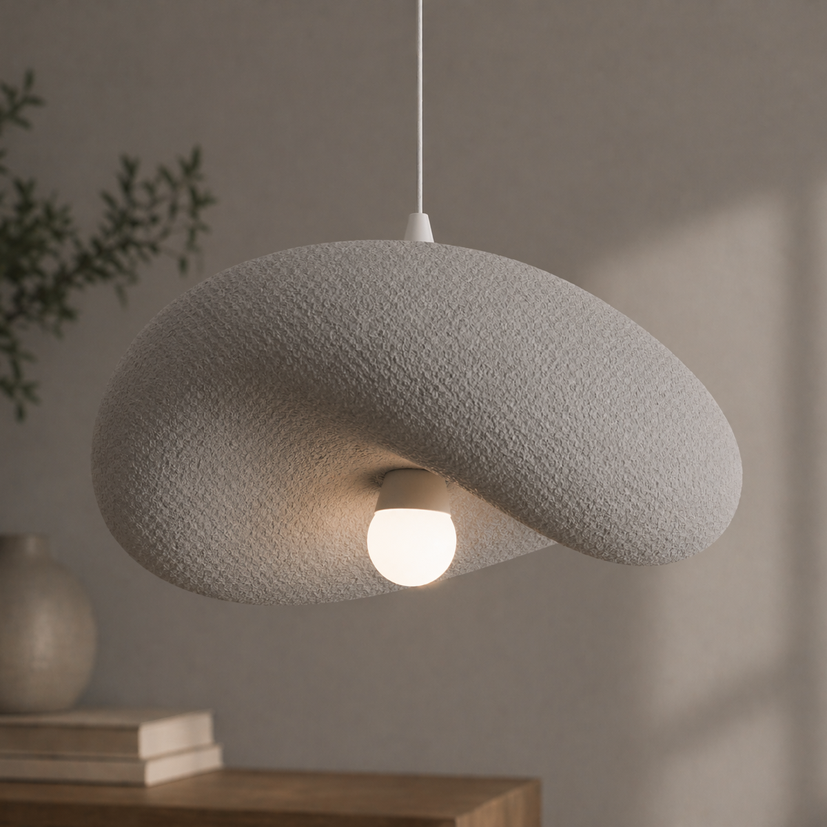 FOAMER Modern Chandelier Nobile, 39 cm, Suspended, 1 X E27, Grey, Metal and Foam, Adjustable Height Classic Chandeliers Προεπιλεγμένος τίτλος Alessandro Design