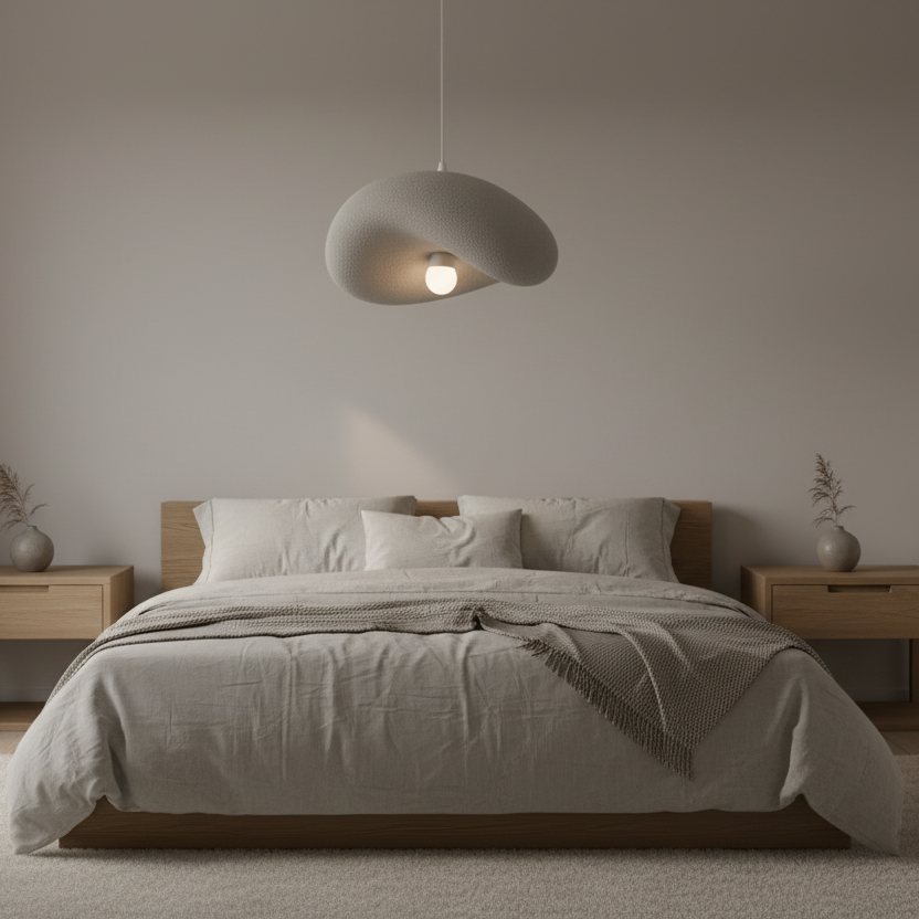 FOAMER Modern Chandelier Nobile, 39 cm, Suspended, 1 X E27, Grey, Metal and Foam, Adjustable Height Classic Chandeliers Προεπιλεγμένος τίτλος Alessandro Design