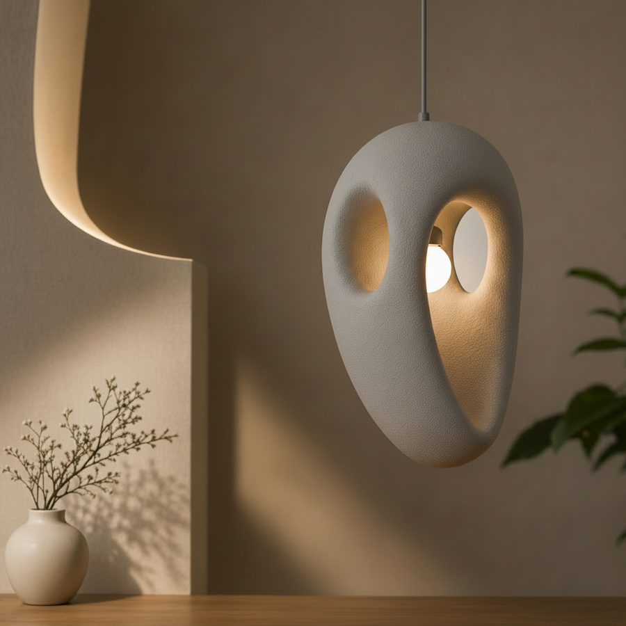 Μοντέρνος πολυέλαιος EON Elegance, 49 cm, Αναρτημένος, 1 X E27, Γκρι, Μεταλλικός και Αφρός, Ρυθμιζόμενο ύψος