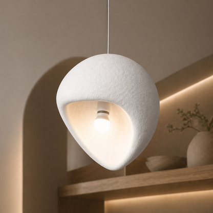 AERA Modern Chandelier, 30 cm, Suspended, 1 X E27, White, Metal and Foam, Ρυθμιζόμενο ύψος Modern Chandeliers Προεπιλεγμένος τίτλος Alessandro Design