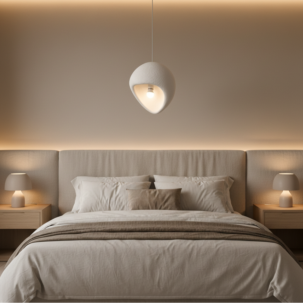 AERA Modern Chandelier, 30 cm, Suspended, 1 X E27, White, Metal and Foam, Ρυθμιζόμενο ύψος Modern Chandeliers Προεπιλεγμένος τίτλος Alessandro Design