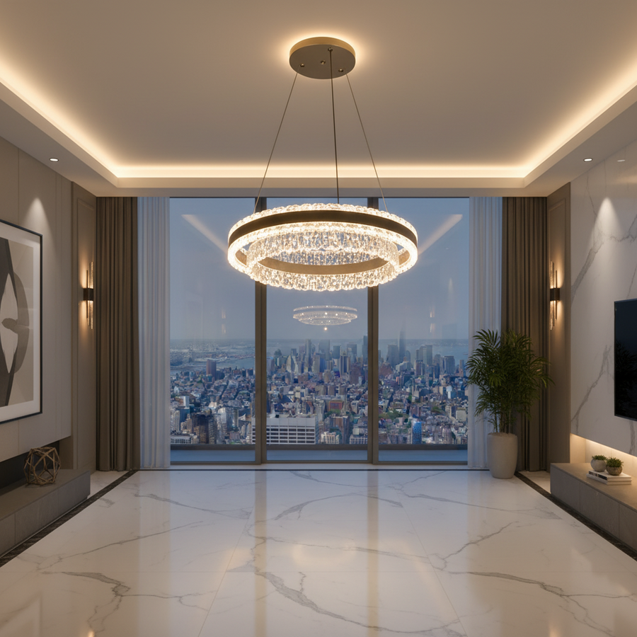 Πολυέλαιος KOSMO LED με τηλεχειριστήριο 115W, Κρύο/Ζεστό/Ουδέτερο φως, Ρυθμιζόμενο, Μαύροι πολυέλαιοι LED με τηλεχειριστήριο Προεπιλεγμένος τίτλος Alessandro Design