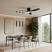 Πολυέλαιος VENTIS Fan LED με Τηλεχειριστήριο, 21 W, D80cm, Κρύο/Ουδέτερο/Ζεστό φως, Μαύρο