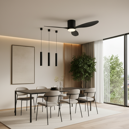 Πολυέλαιος VENTIS Fan LED με Τηλεχειριστήριο, 21 W, D80cm, Κρύο/Ουδέτερο/Ζεστό φως, Μαύρο