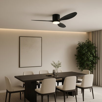 Πολυέλαιος VENTIS Fan LED με Τηλεχειριστήριο, 21 W, D80cm, Κρύο/Ουδέτερο/Ζεστό φως, Μαύρο