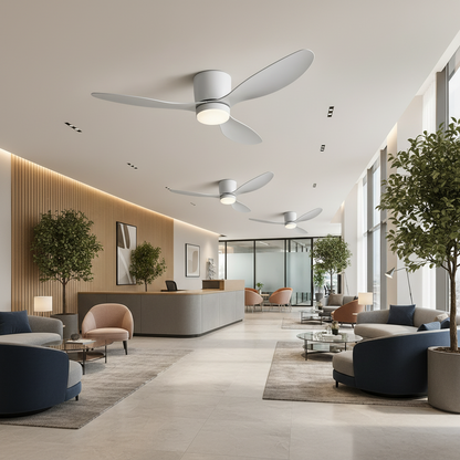 VENTS Fan LED Πολυέλαιος με Τηλεχειριστήριο, 21W, D80cm, Κρύο/Ουδέτερο/Ζεστό φως, Λευκό