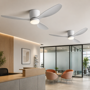 VENTS Fan LED Πολυέλαιος με Τηλεχειριστήριο, 21W, D80cm, Κρύο/Ουδέτερο/Ζεστό φως, Λευκό