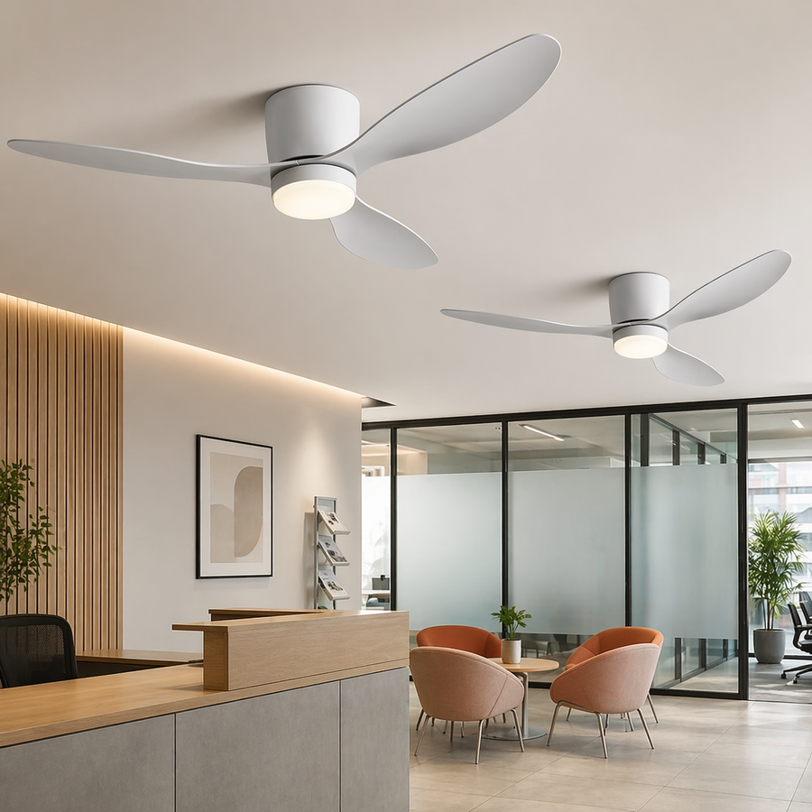VENTS Fan LED Πολυέλαιος με Τηλεχειριστήριο, 21W, D80cm, Κρύο/Ουδέτερο/Ζεστό φως, Λευκό