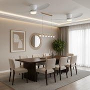 VENTS Fan LED Πολυέλαιος με Τηλεχειριστήριο, 21W, D80cm, Κρύο/Ουδέτερο/Ζεστό φως, Λευκό