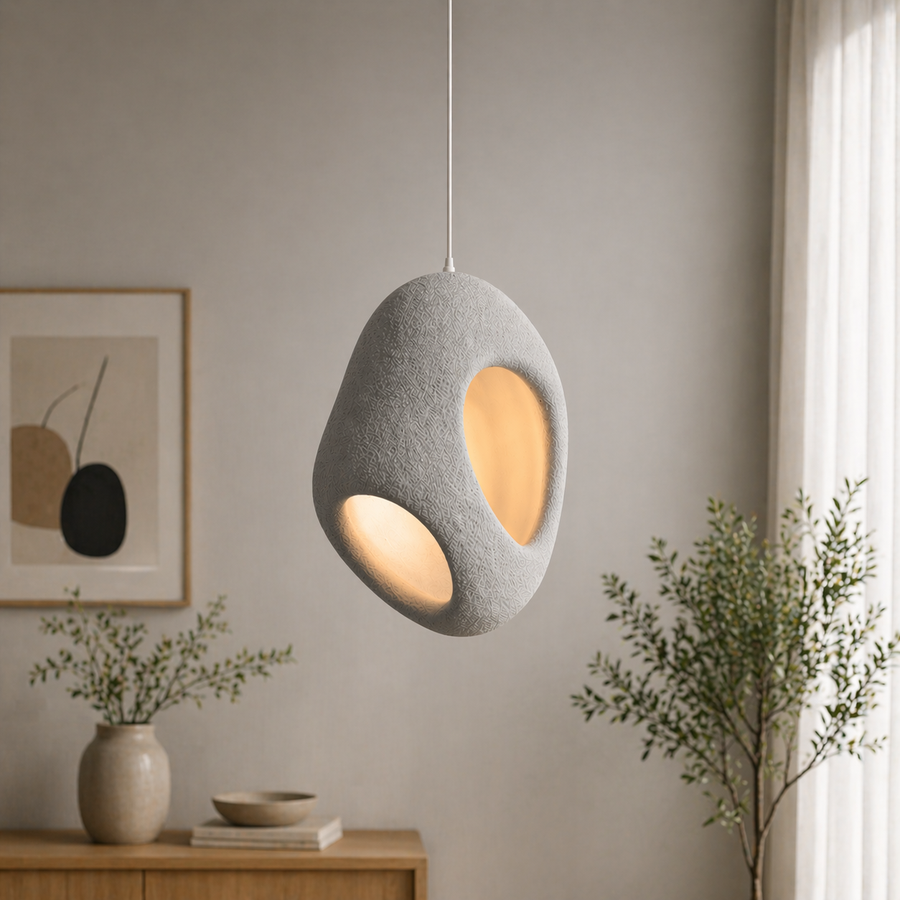 FOAMER Modern Chandelier, 37 cm, Suspended, 1 X E27, Grey, Metal and Foam, Adjustable Height Classic Chandeliers Προεπιλεγμένος τίτλος Alessandro Design