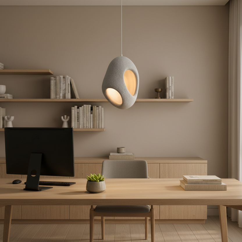FOAMER Modern Chandelier, 37 cm, Suspended, 1 X E27, Grey, Metal and Foam, Adjustable Height Classic Chandeliers Προεπιλεγμένος τίτλος Alessandro Design