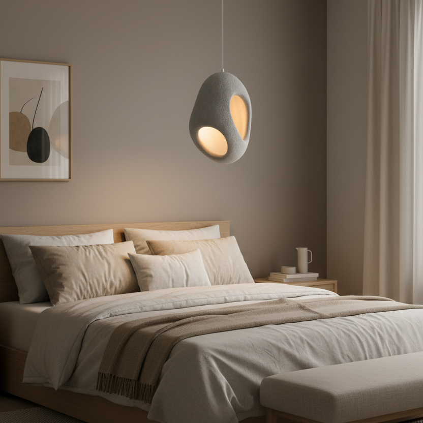 FOAMER Modern Chandelier, 37 cm, Suspended, 1 X E27, Grey, Metal and Foam, Adjustable Height Classic Chandeliers Προεπιλεγμένος τίτλος Alessandro Design