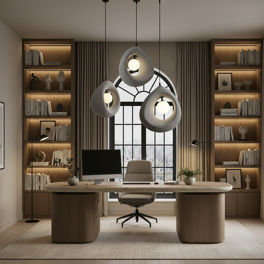 FOAMER Modern Chandelier, 35 cm, Suspended, 1 X E27, Grey, Metal and Foam, Adjustable Height Modern Chandeliers Προεπιλεγμένος τίτλος Alessandro Design