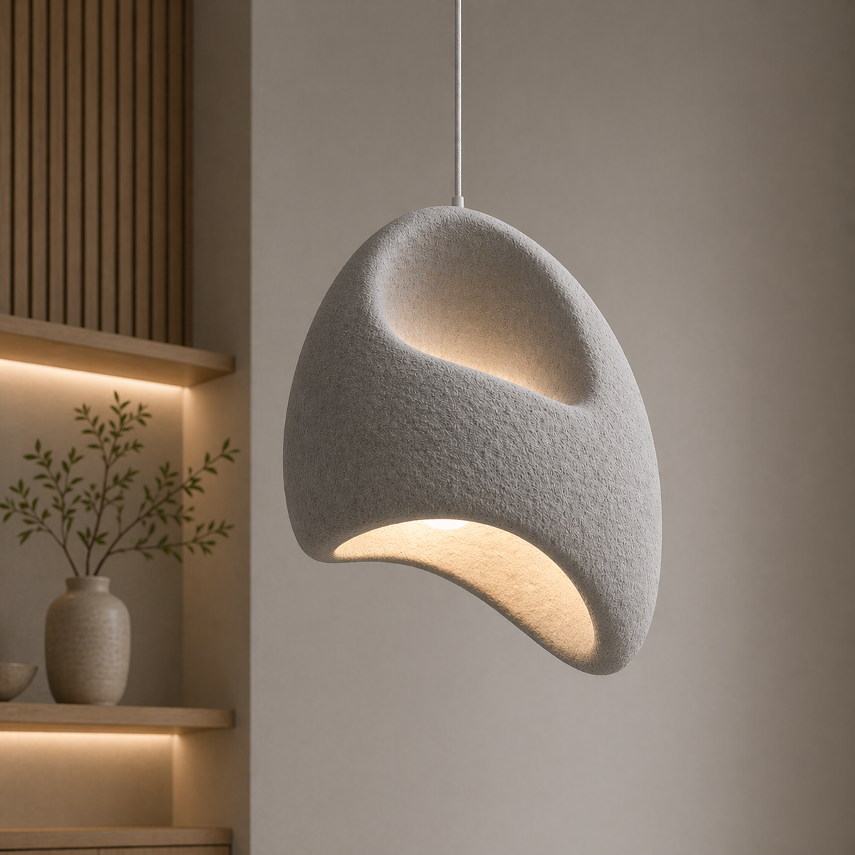 Μοντέρνος πολυέλαιος VANTA, 32 cm, αιωρούμενος, 1 X E27, γκρι, μέταλλο και αφρός, ρυθμιζόμενο ύψος μοντέρνοι πολυέλαιοι Προεπιλεγμένος τίτλος Alessandro Design