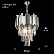 Crystal Chandelier BLOIS Nobile 5xE14, Διάμετρος 40cm, Χρώμιο, Ρυθμιζόμενο ύψος Crystal Chandeliers Προεπιλεγμένος τίτλος Alessandro Design