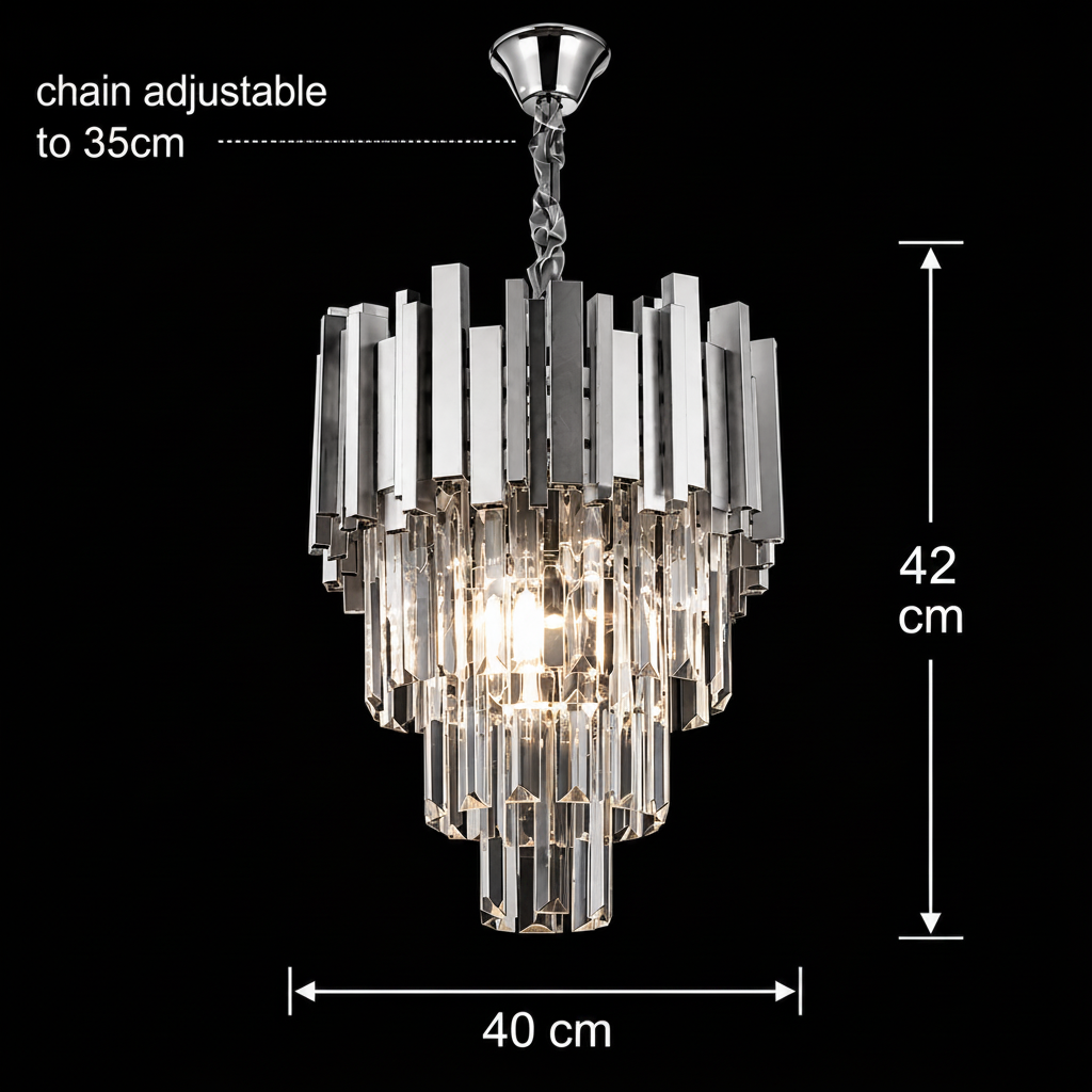 Crystal Chandelier BLOIS Nobile 5xE14, Διάμετρος 40cm, Χρώμιο, Ρυθμιζόμενο ύψος Crystal Chandeliers Προεπιλεγμένος τίτλος Alessandro Design