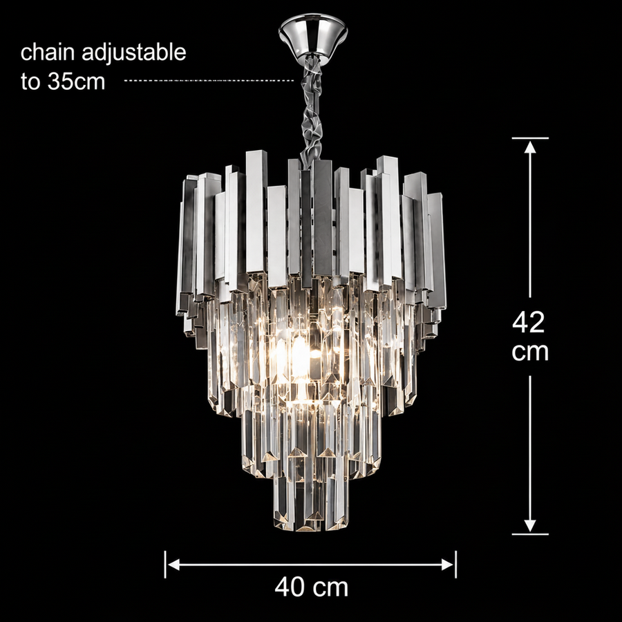 Crystal Chandelier BLOIS Nobile 5xE14, Διάμετρος 40cm, Χρώμιο, Ρυθμιζόμενο ύψος Crystal Chandeliers Προεπιλεγμένος τίτλος Alessandro Design