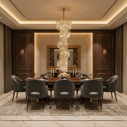 Crystal Chandelier SPIRO 39xE14, D70 cm, Gold, Metal and Crystal Crystal Chandeliers Προεπιλεγμένος τίτλος Alessandro Design