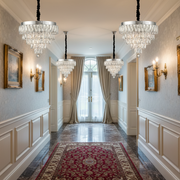 Πολυέλαιος RIGO Cristal LED με τηλεχειριστήριο Petito Διάμετρος 30cm, γυαλιστερό χρώμιο, ρυθμιζόμενο ύψος, μέταλλο και κρύσταλλο