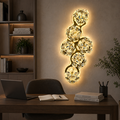 BLOSSOM Crystal διακοσμητικό φωτιστικό τοίχου LED Κρύο/ουδέτερο/ζεστό φως χρυσό εσωτερικό φωτιστικό τοίχου Προεπιλεγμένος τίτλος Alessandro Design