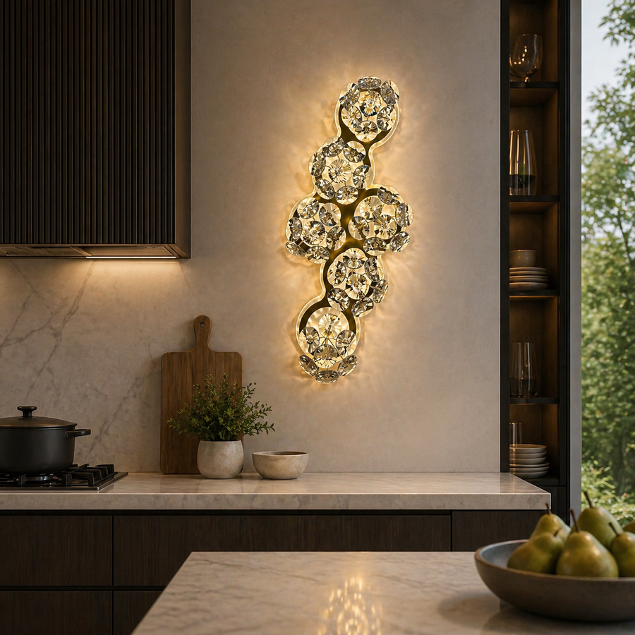 BLOSSOM Crystal διακοσμητικό φωτιστικό τοίχου LED Κρύο/ουδέτερο/ζεστό φως χρυσό εσωτερικό φωτιστικό τοίχου Προεπιλεγμένος τίτλος Alessandro Design